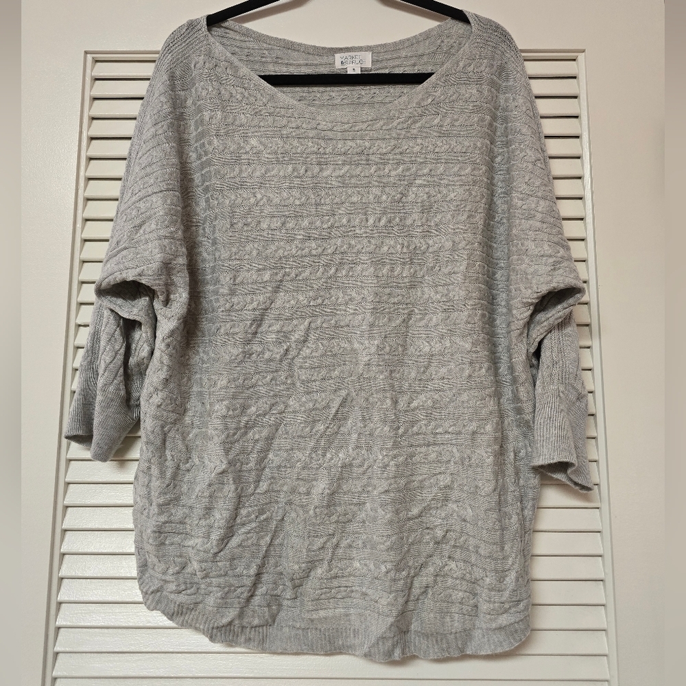 Market & Spruce - Grey Knit Loose-Fit Top